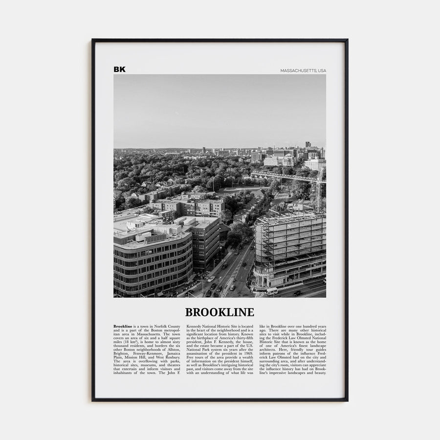 Brookline Travel B&W Poster