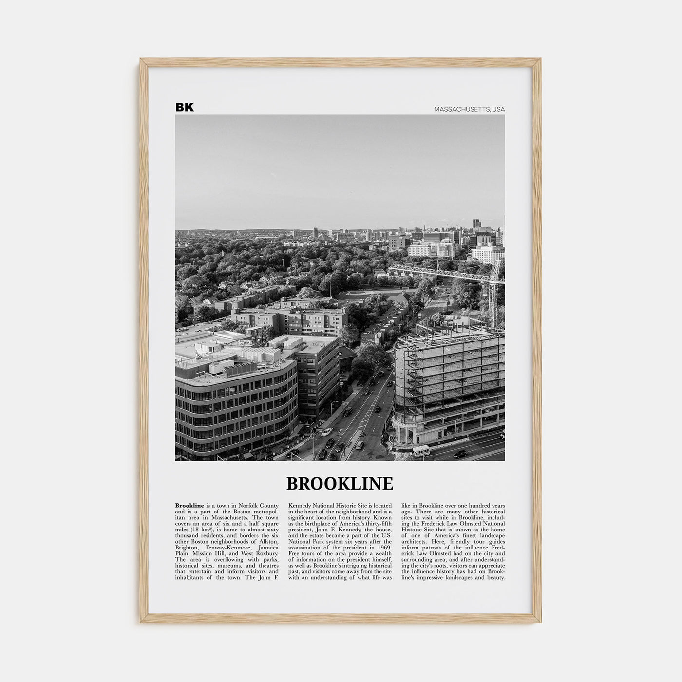 Brookline Travel B&W Poster