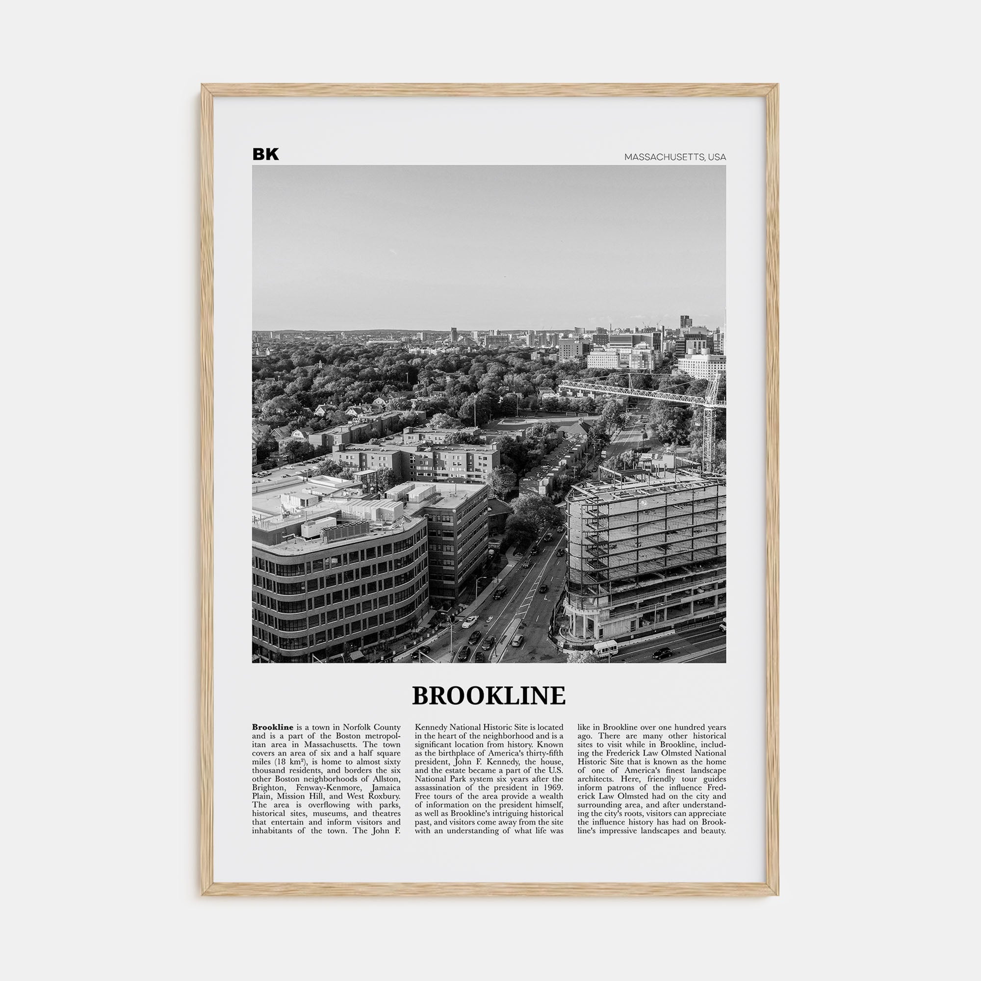 Brookline Travel B&W Poster