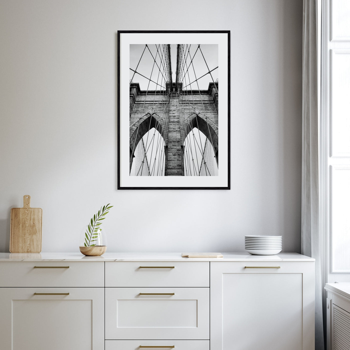 Brooklyn Bridge Photo B&W Poster