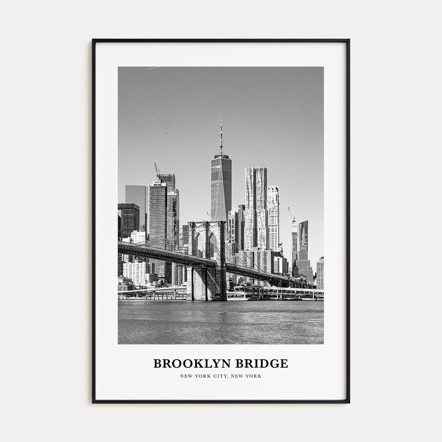 Brooklyn Bridge Portrait B&W Poster