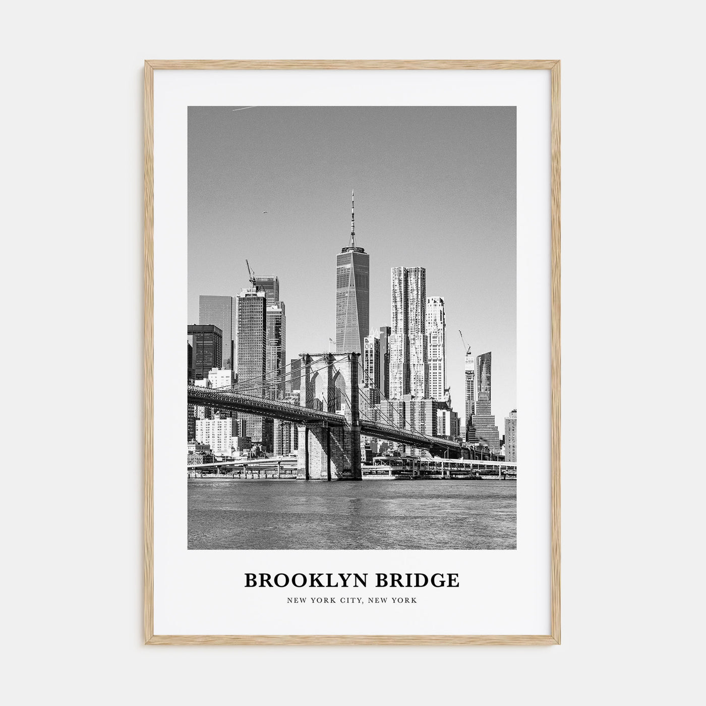 Brooklyn Bridge Portrait B&W Poster