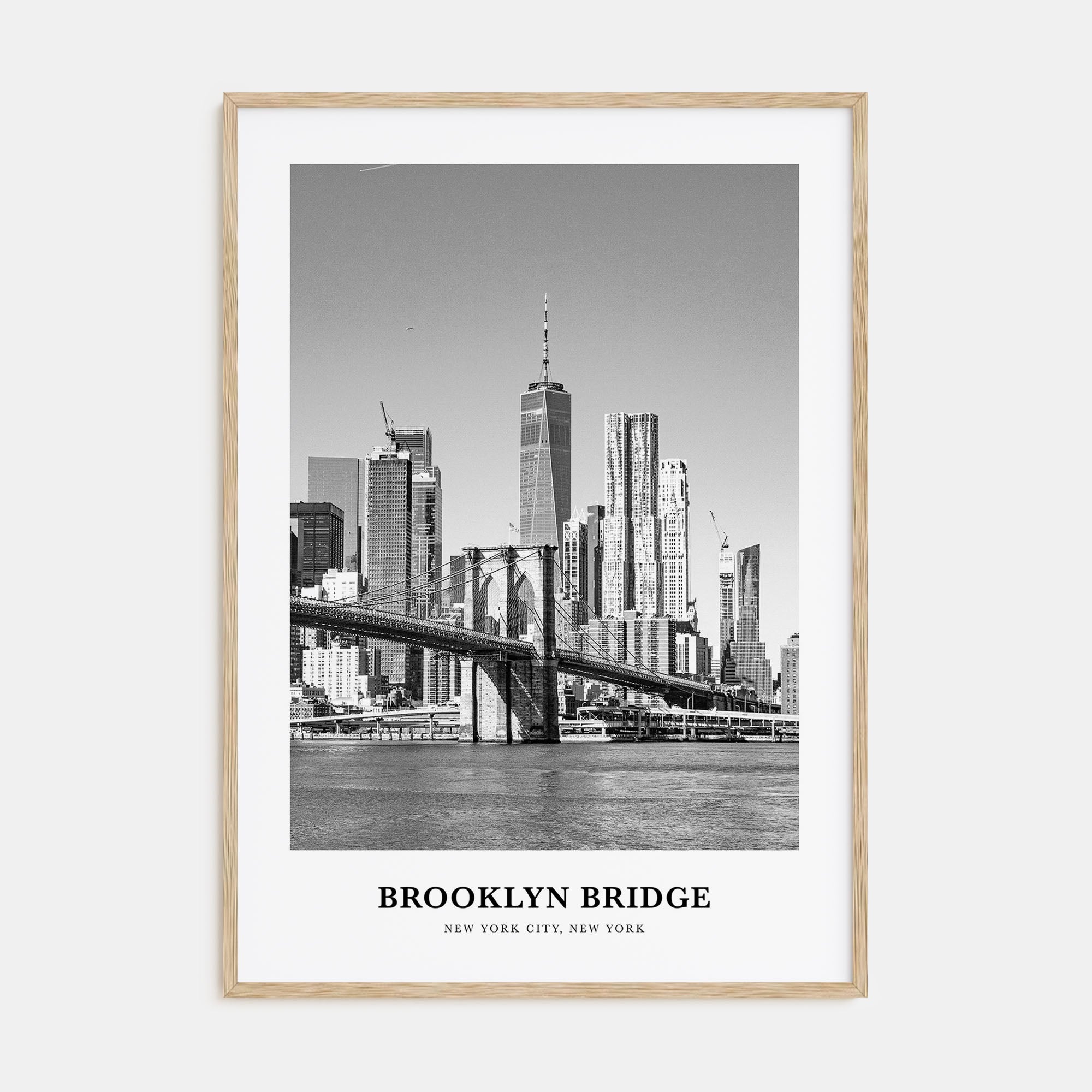Brooklyn Bridge Portrait B&W Poster