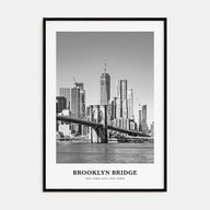 Brooklyn Bridge Portrait B&W Poster