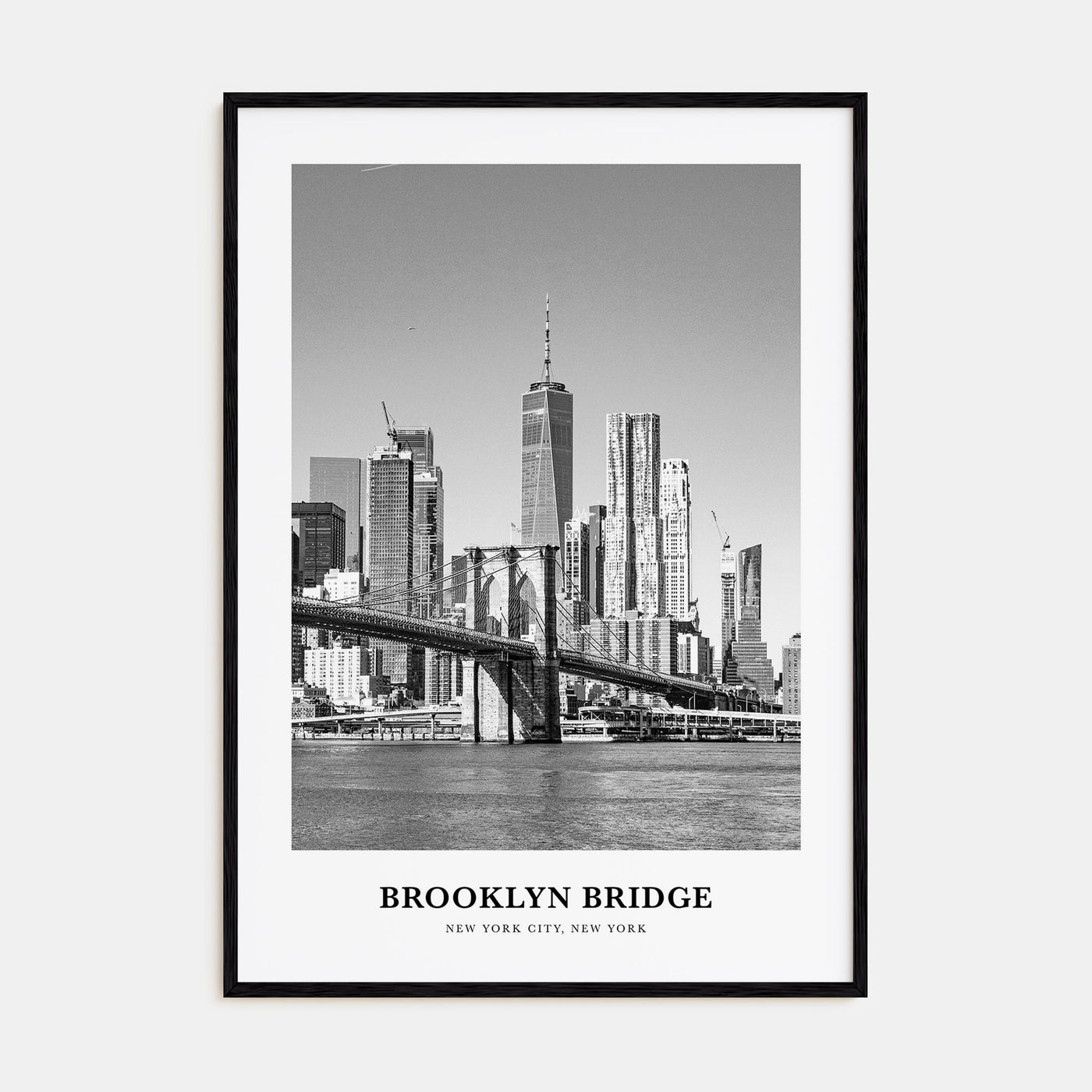 Brooklyn Bridge Portrait B&W Poster