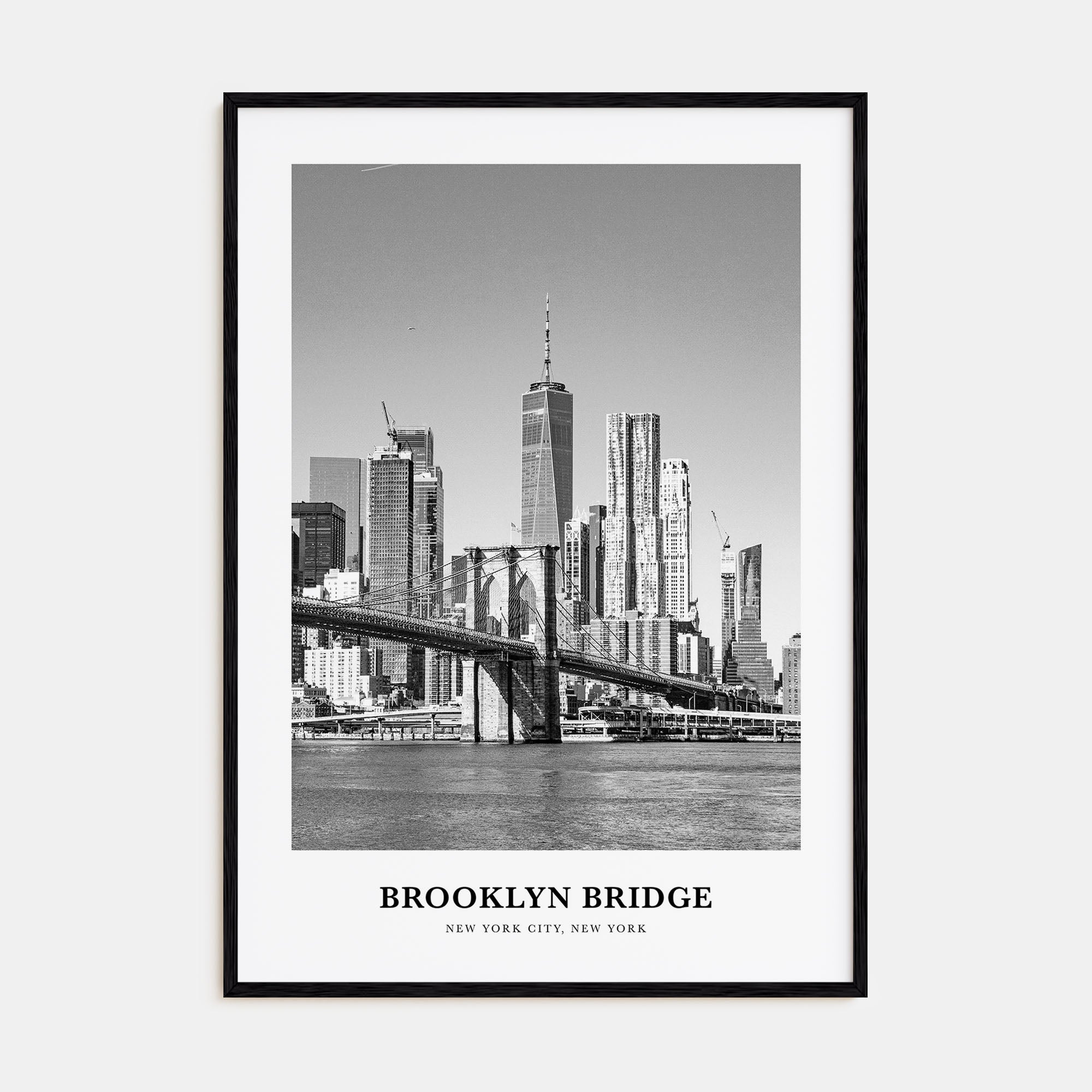 Brooklyn Bridge Portrait B&W Poster