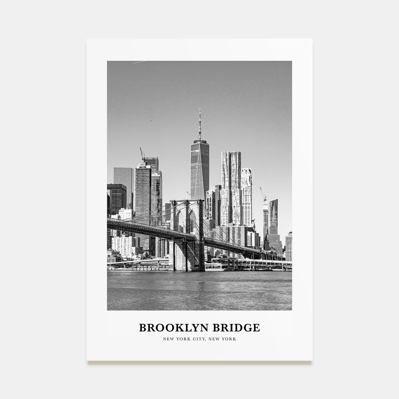 Brooklyn Bridge Portrait B&W Poster