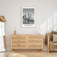 Brooklyn Bridge Portrait B&W Poster