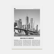 Brooklyn Bridge Travel B&W Poster
