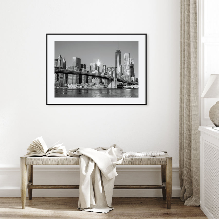 Brooklyn Landscape B&W Poster