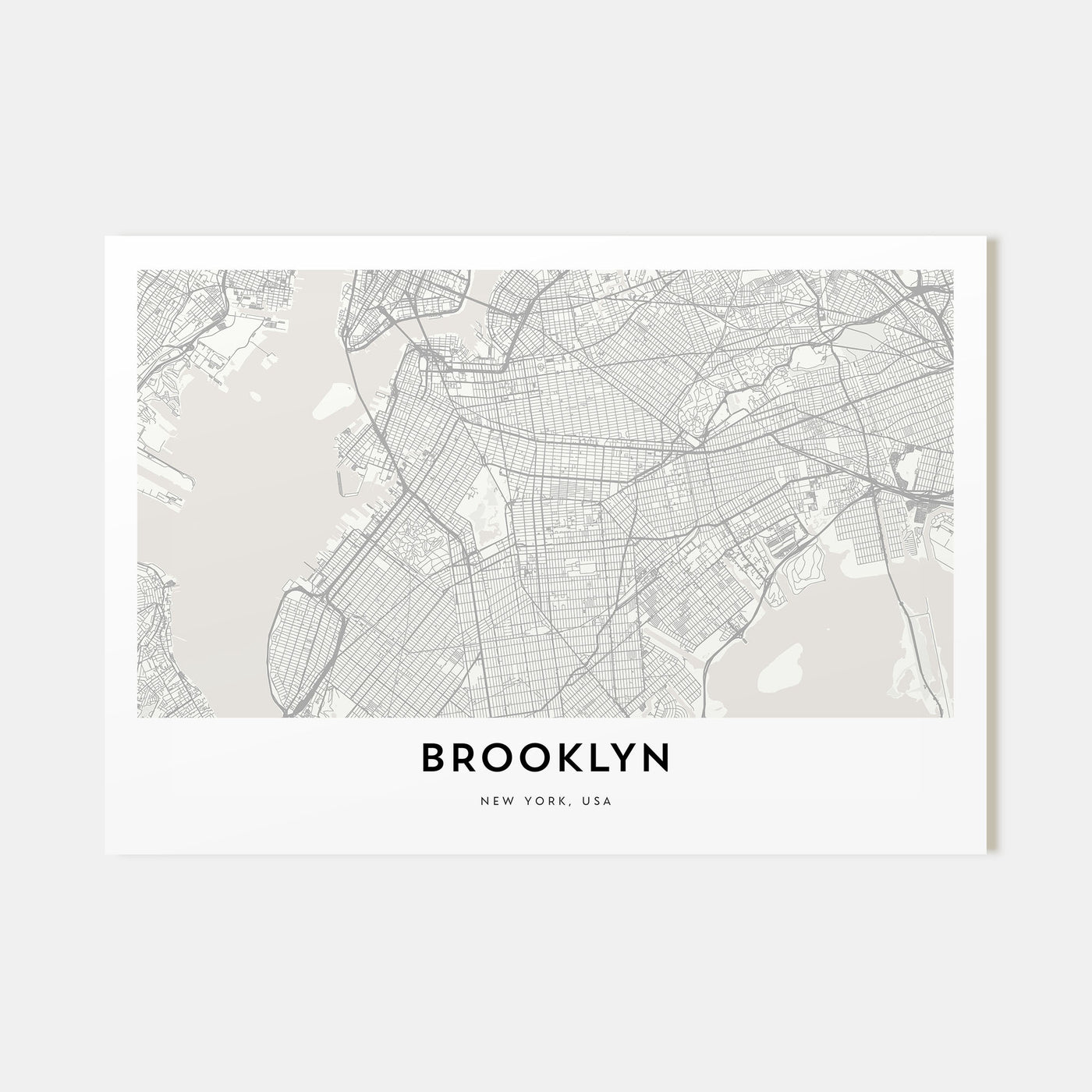 Brooklyn Map Landscape Poster