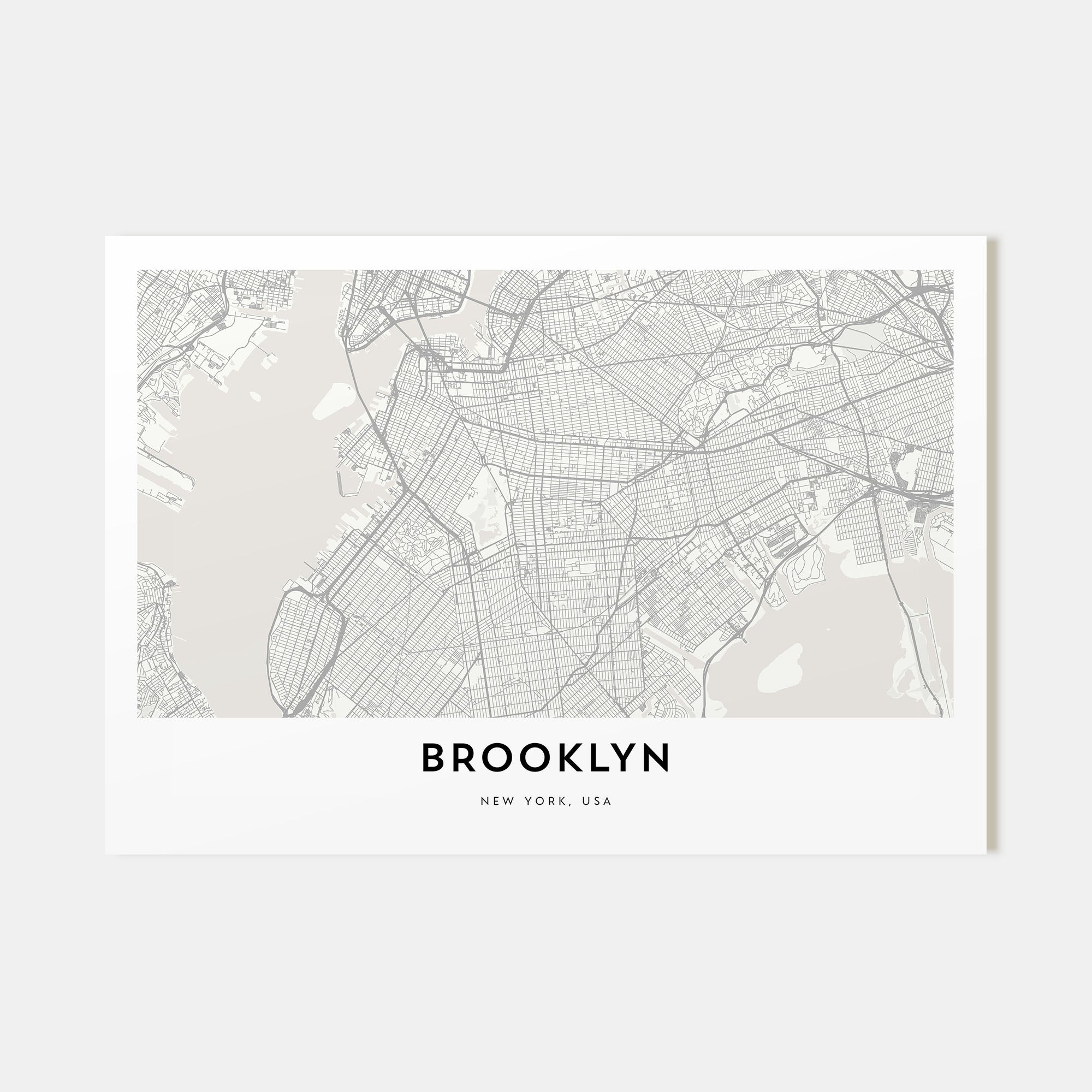 Brooklyn Map Landscape Poster