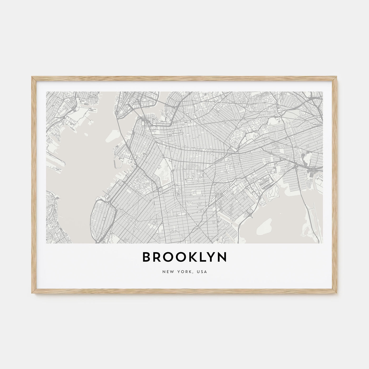 Brooklyn Map Landscape Poster
