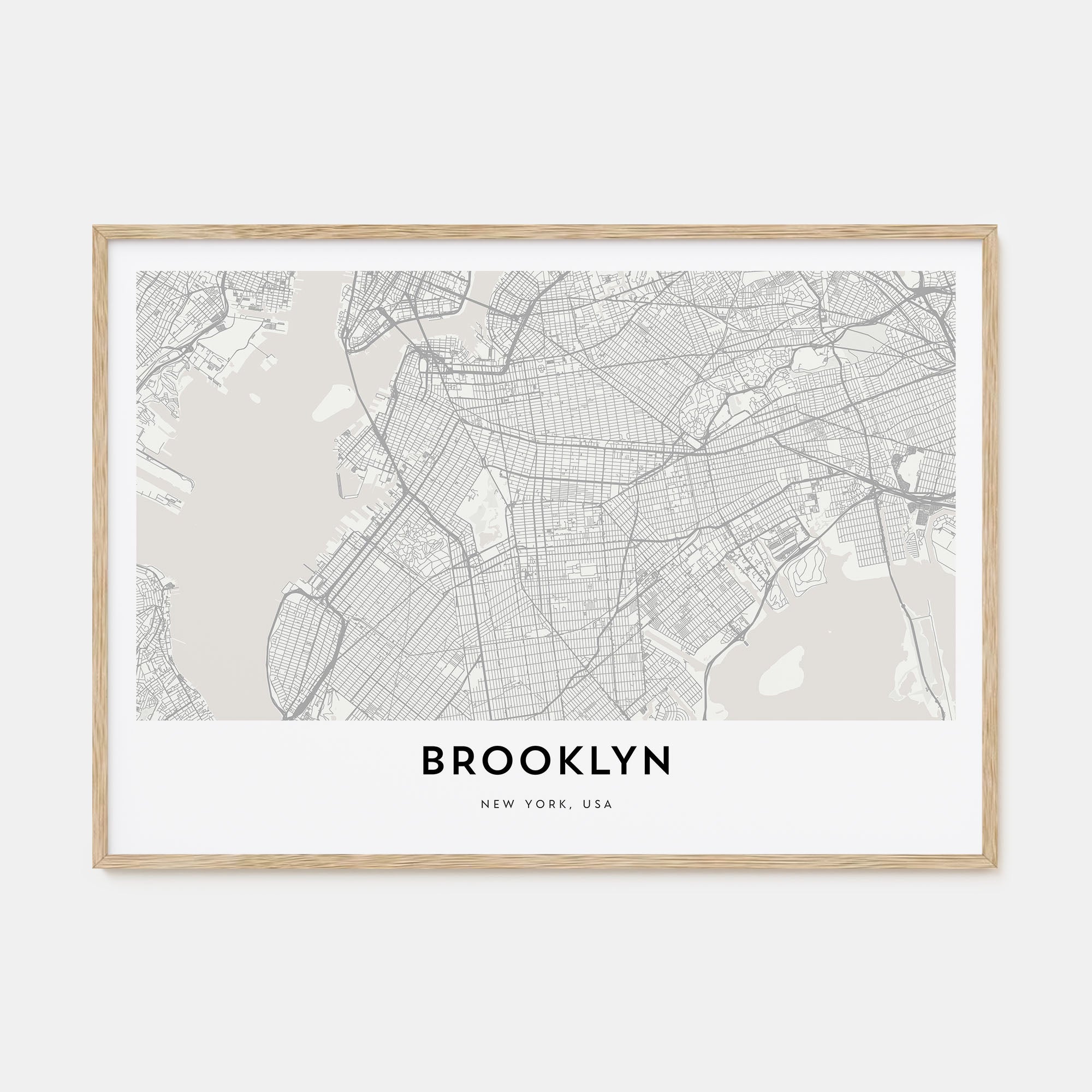 Brooklyn Map Landscape Poster