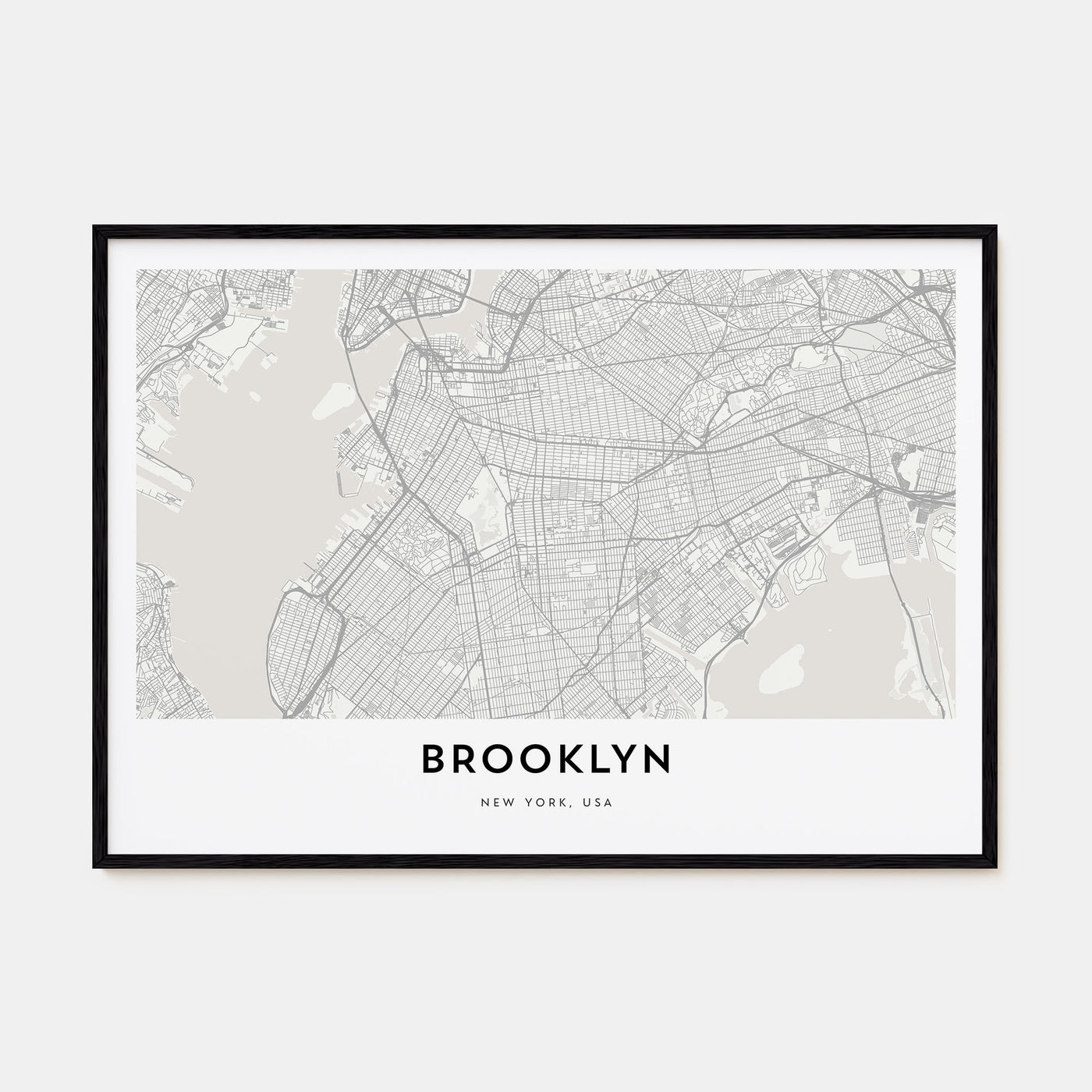 Brooklyn Map Landscape Poster