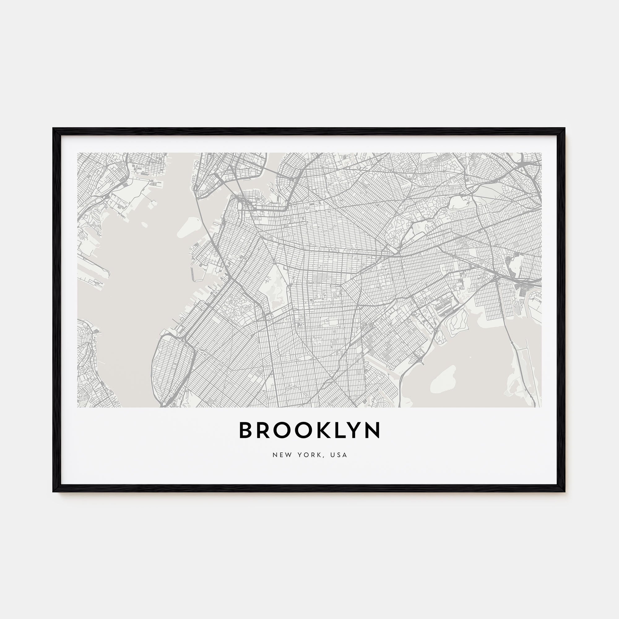 Brooklyn Map Landscape Poster
