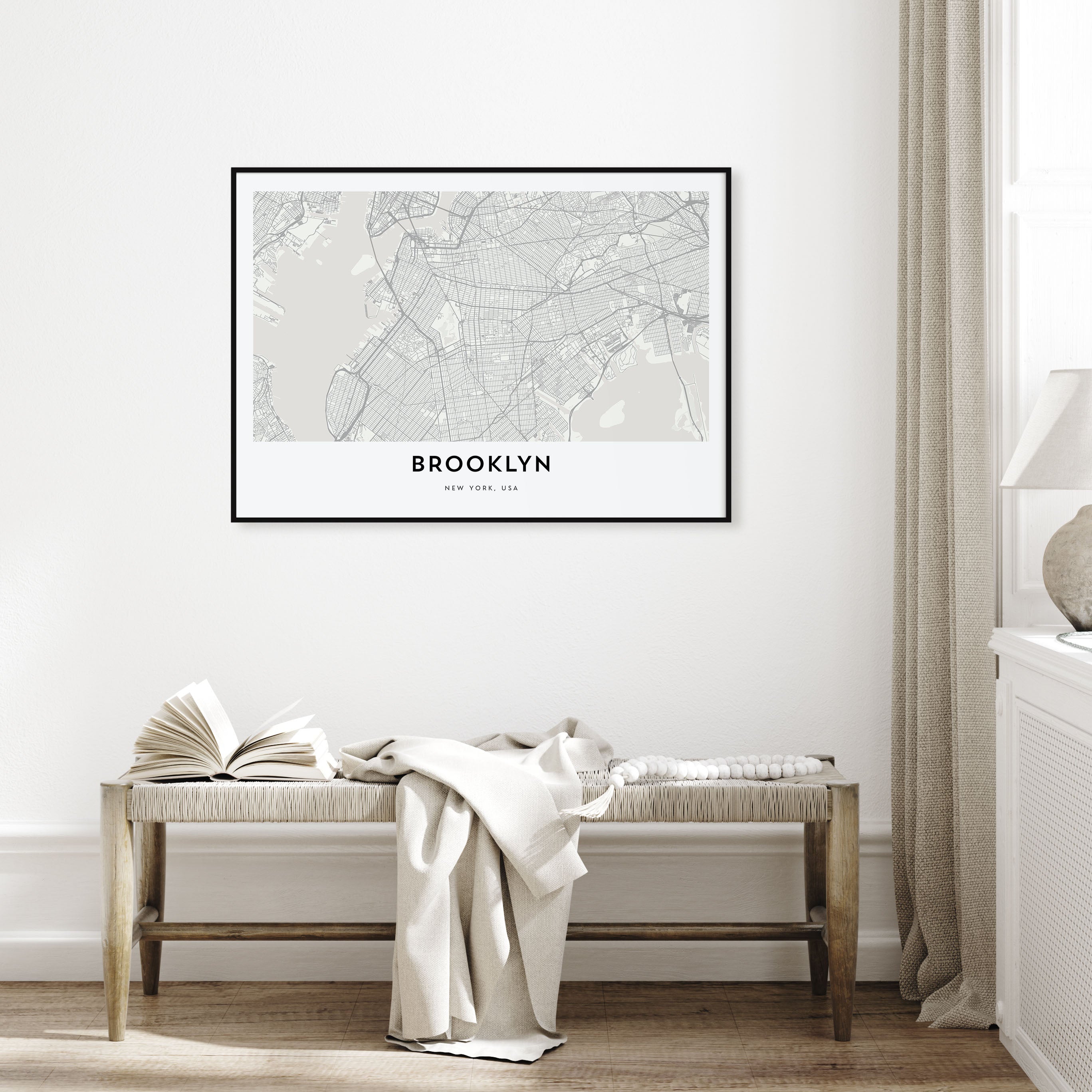 Brooklyn Map Landscape Poster