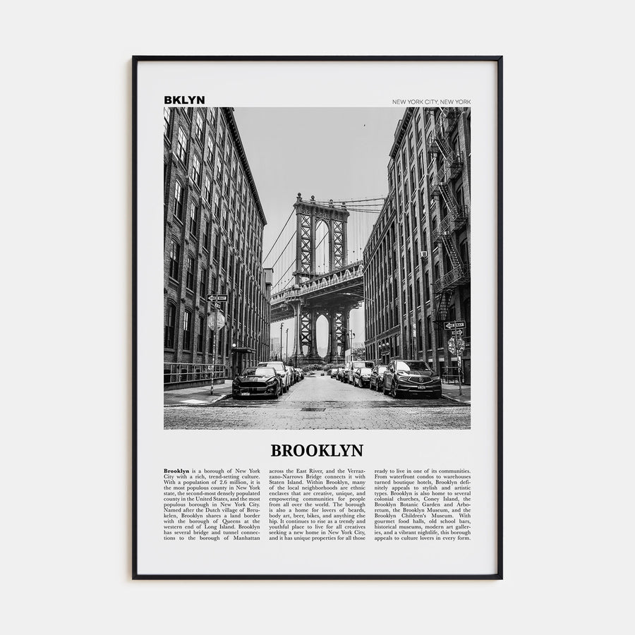 Brooklyn Travel B&W No 1 Poster