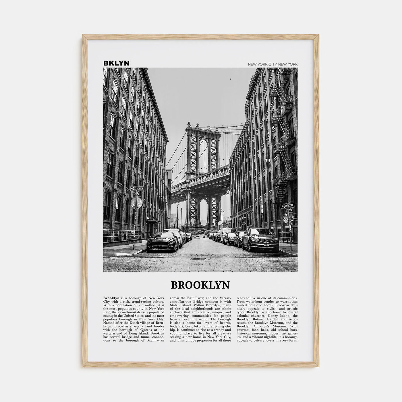 Brooklyn Travel B&W No 1 Poster