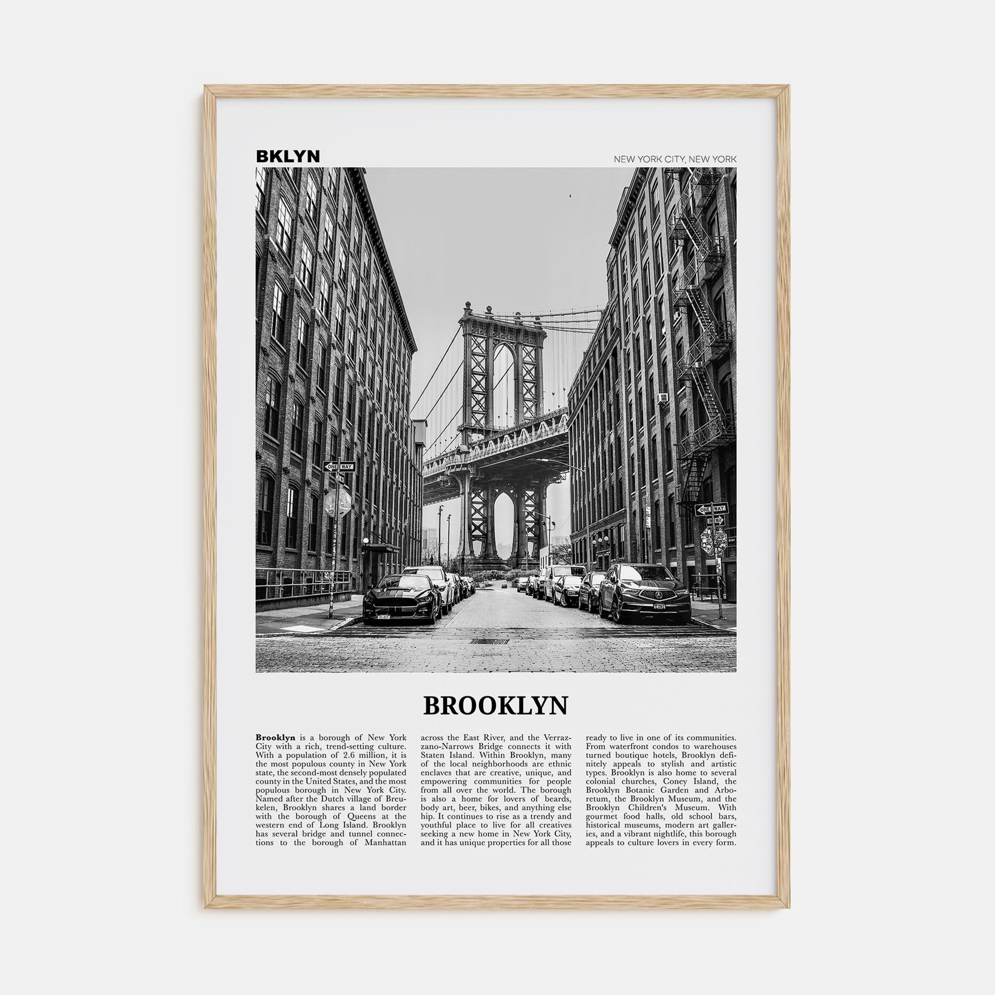 Brooklyn Travel B&W No 1 Poster