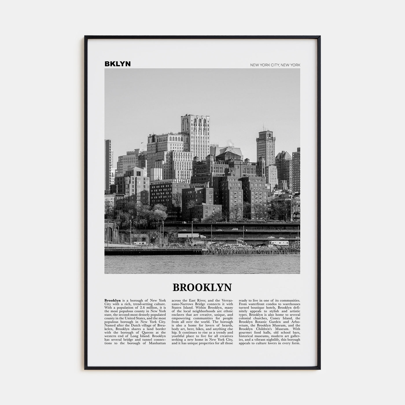 Brooklyn Travel B&W No 2 Poster