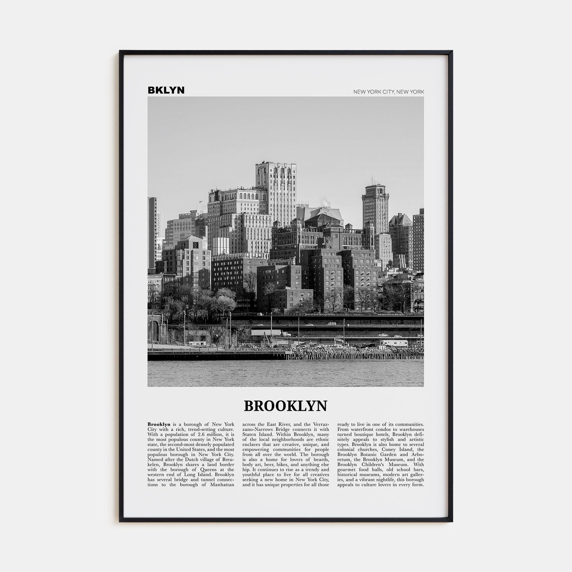 Brooklyn Travel B&W No 2 Poster