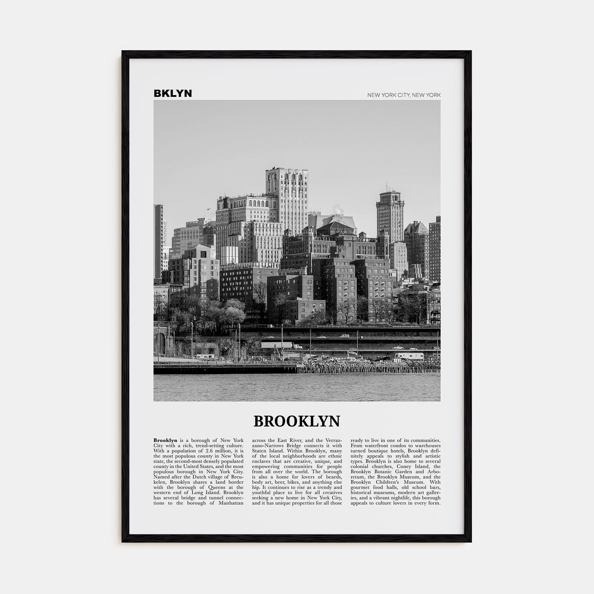 Brooklyn Travel B&W No 2 Poster