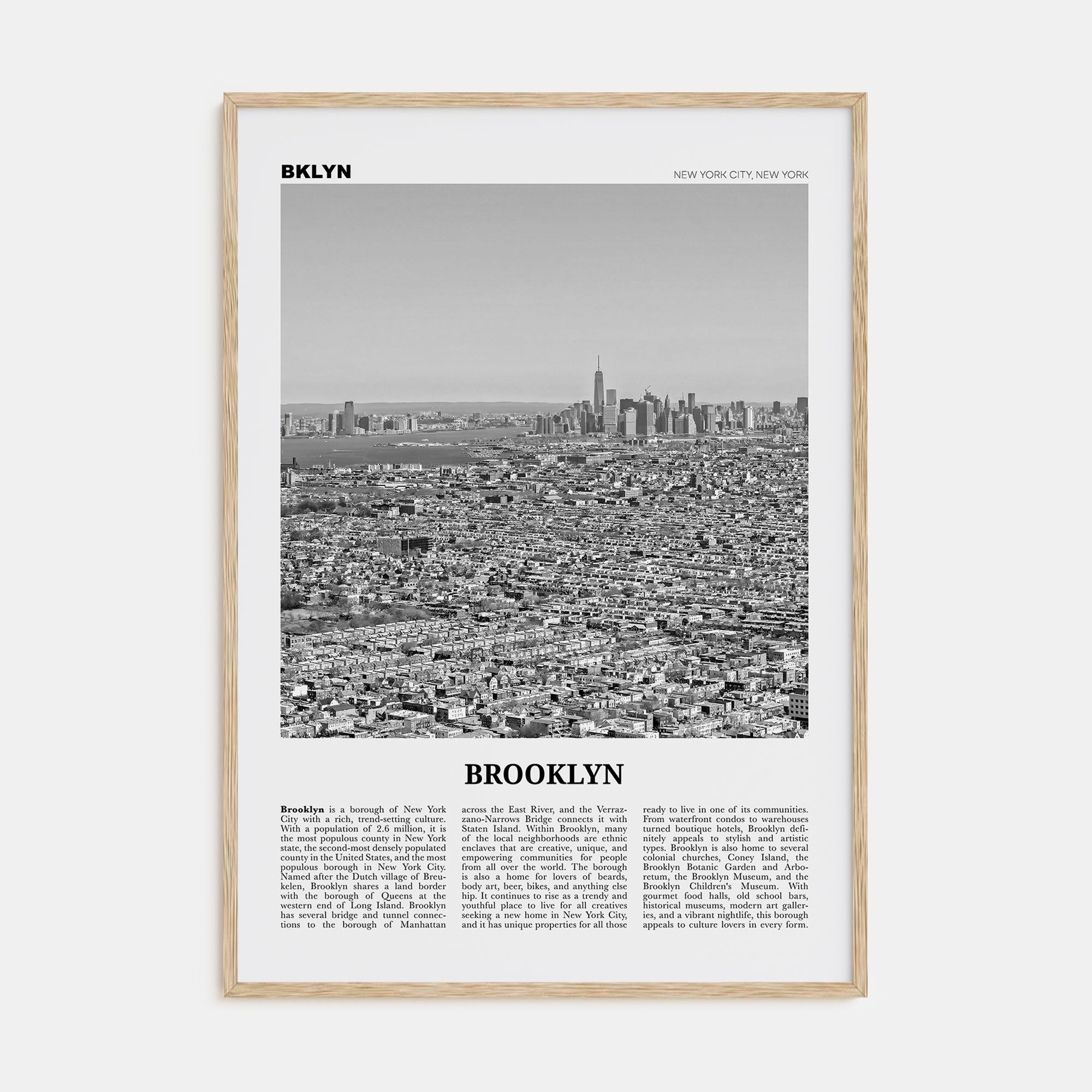 Brooklyn Travel B&W No 3 Poster