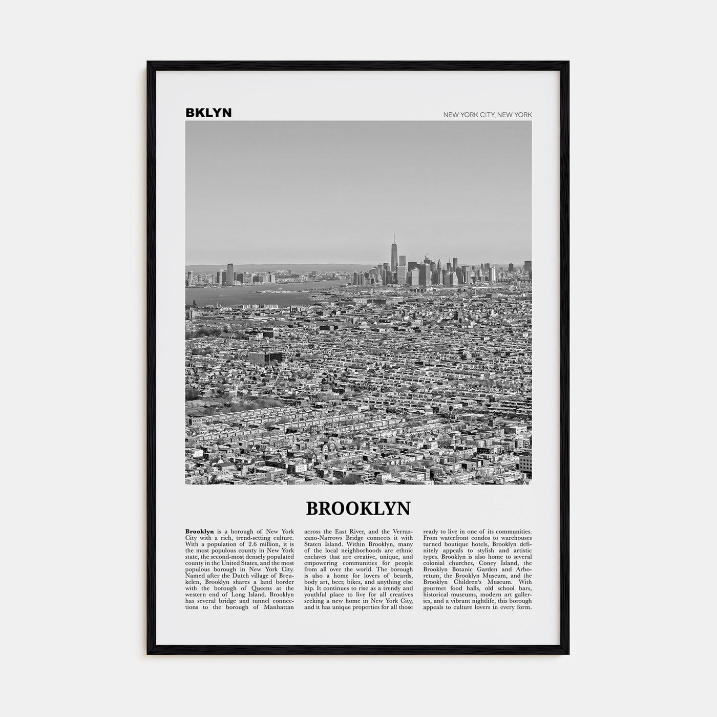 Brooklyn Travel B&W No 3 Poster