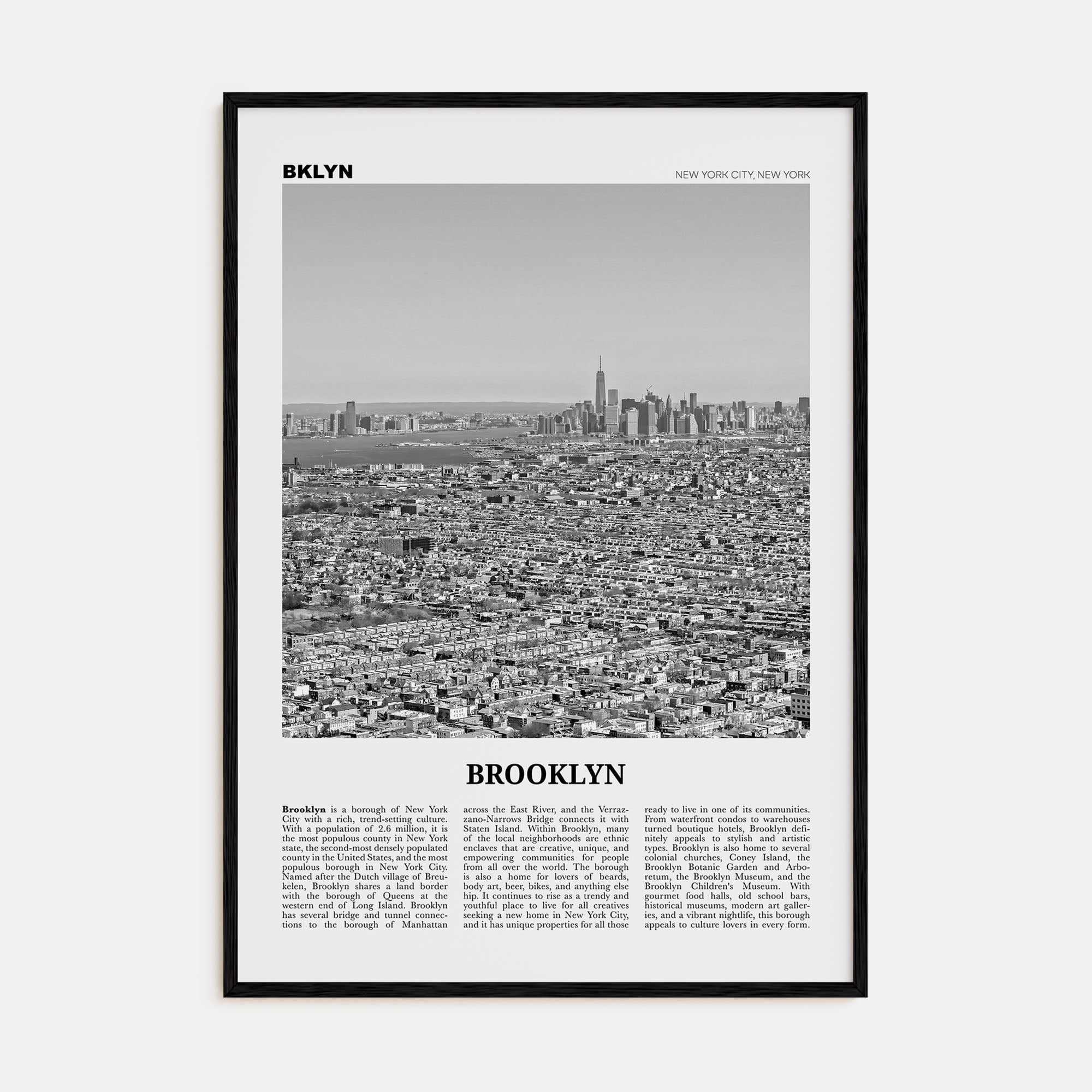 Brooklyn Travel B&W No 3 Poster