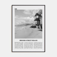 Brooks Street Beach Travel B&W Poster