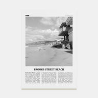 Brooks Street Beach Travel B&W Poster