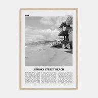 Brooks Street Beach Travel B&W Poster