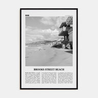 Brooks Street Beach Travel B&W Poster