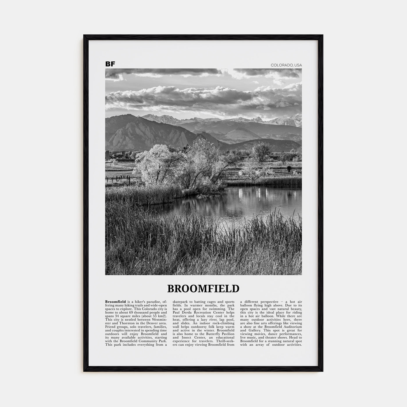 Broomfield Travel B&W Poster