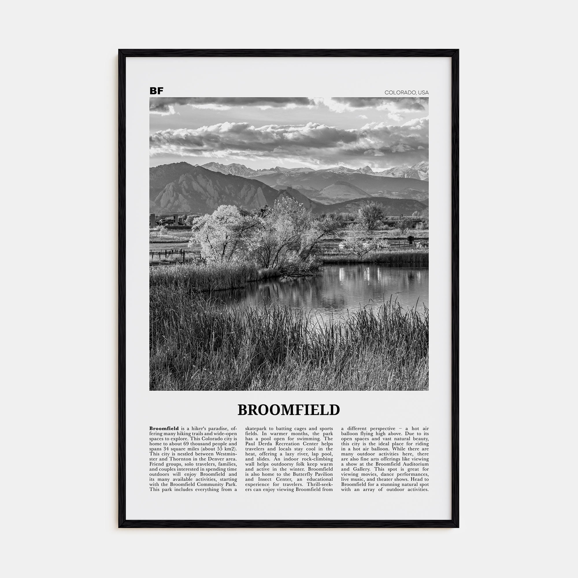Broomfield Travel B&W Poster