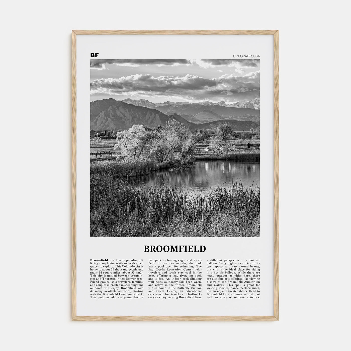 Broomfield Travel B&W Poster