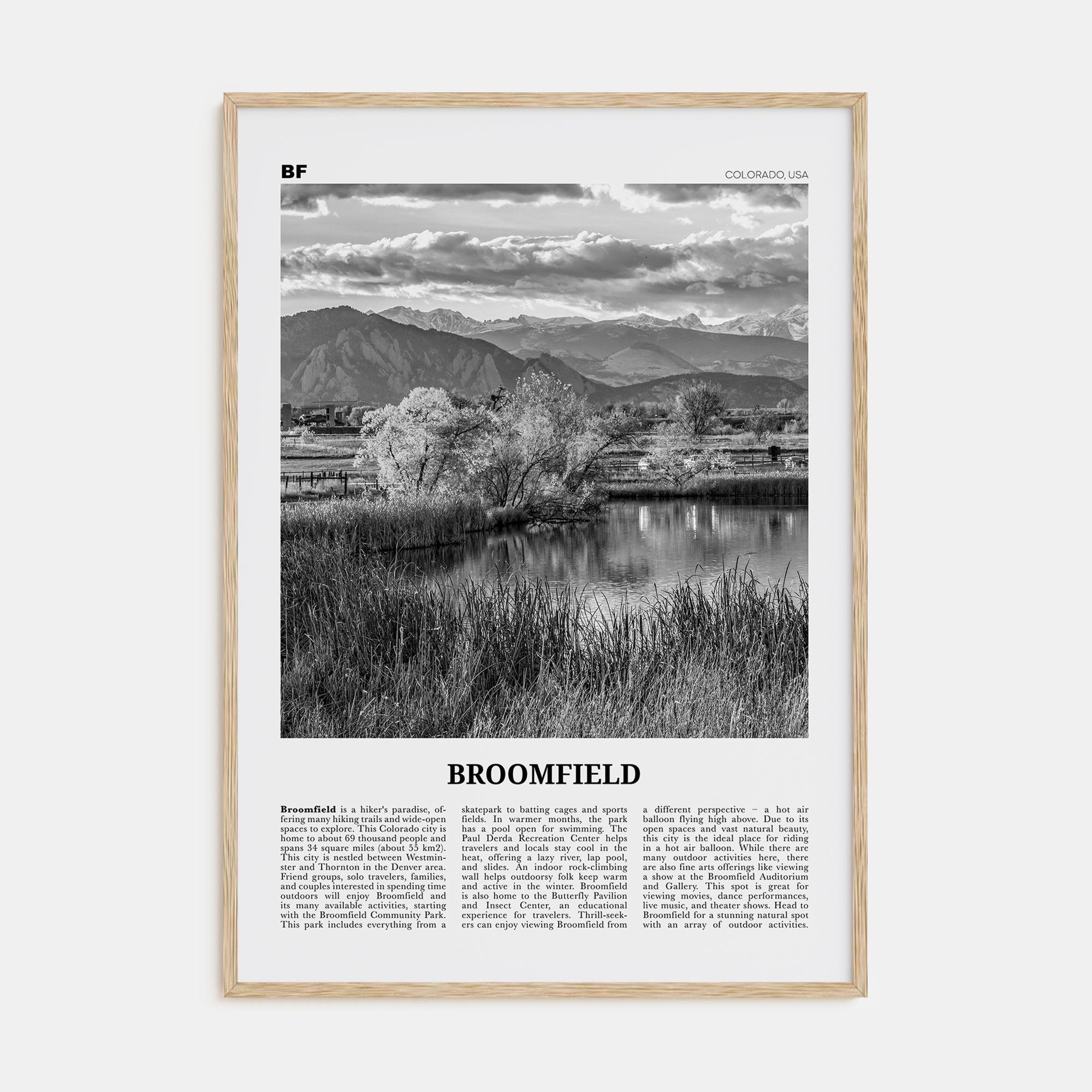 Broomfield Travel B&W Poster