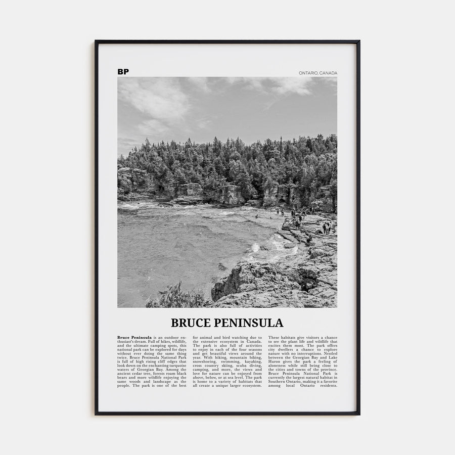 Bruce Peninsula Travel B&W Poster