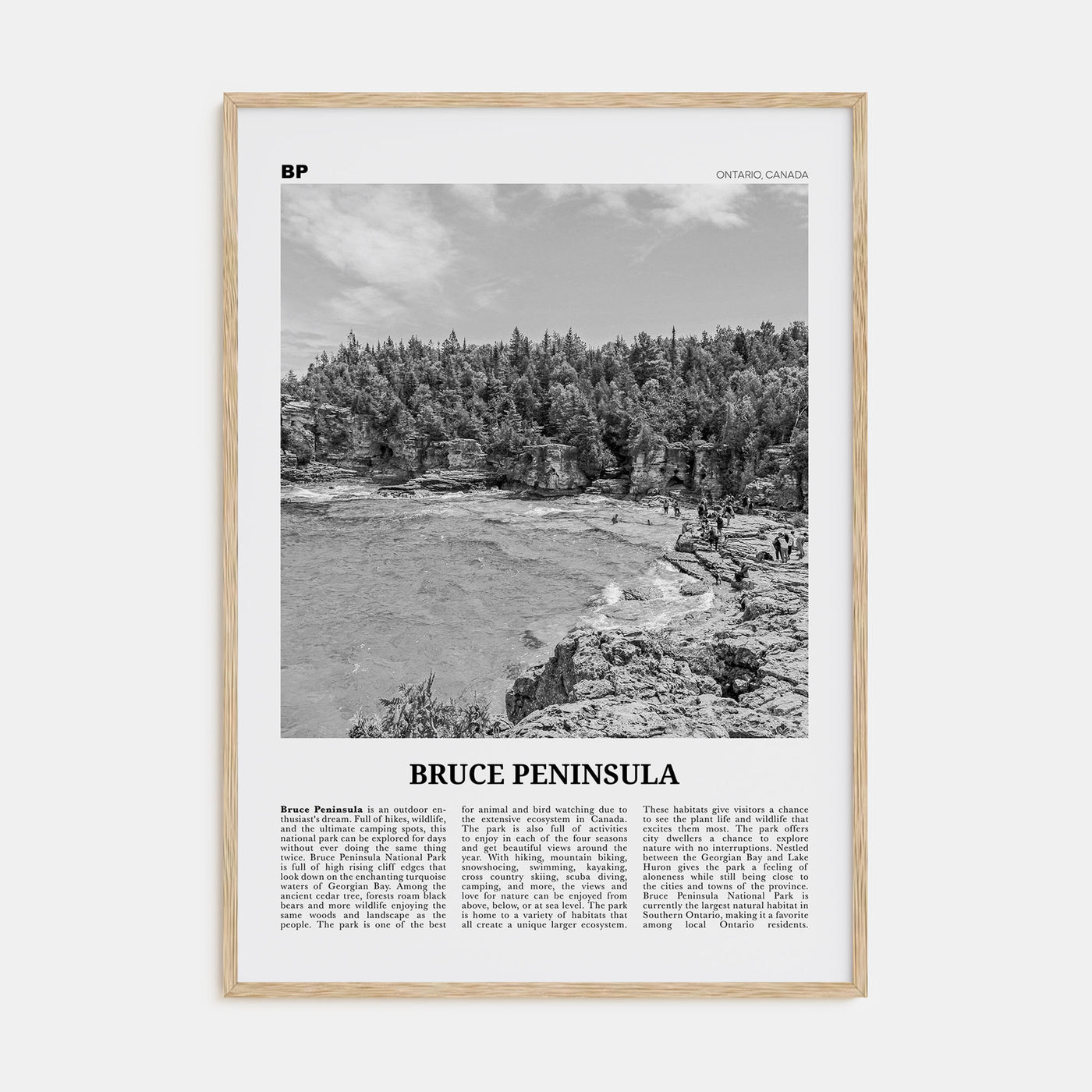 Bruce Peninsula Travel B&W Poster