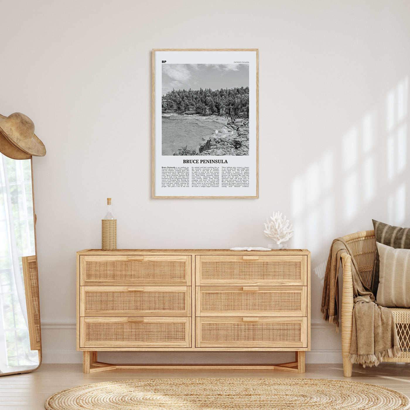 Bruce Peninsula Travel B&W Poster