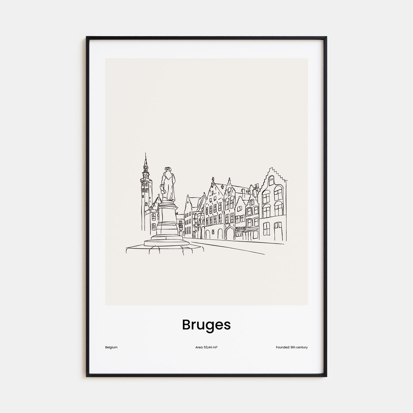 Bruges Drawn Poster
