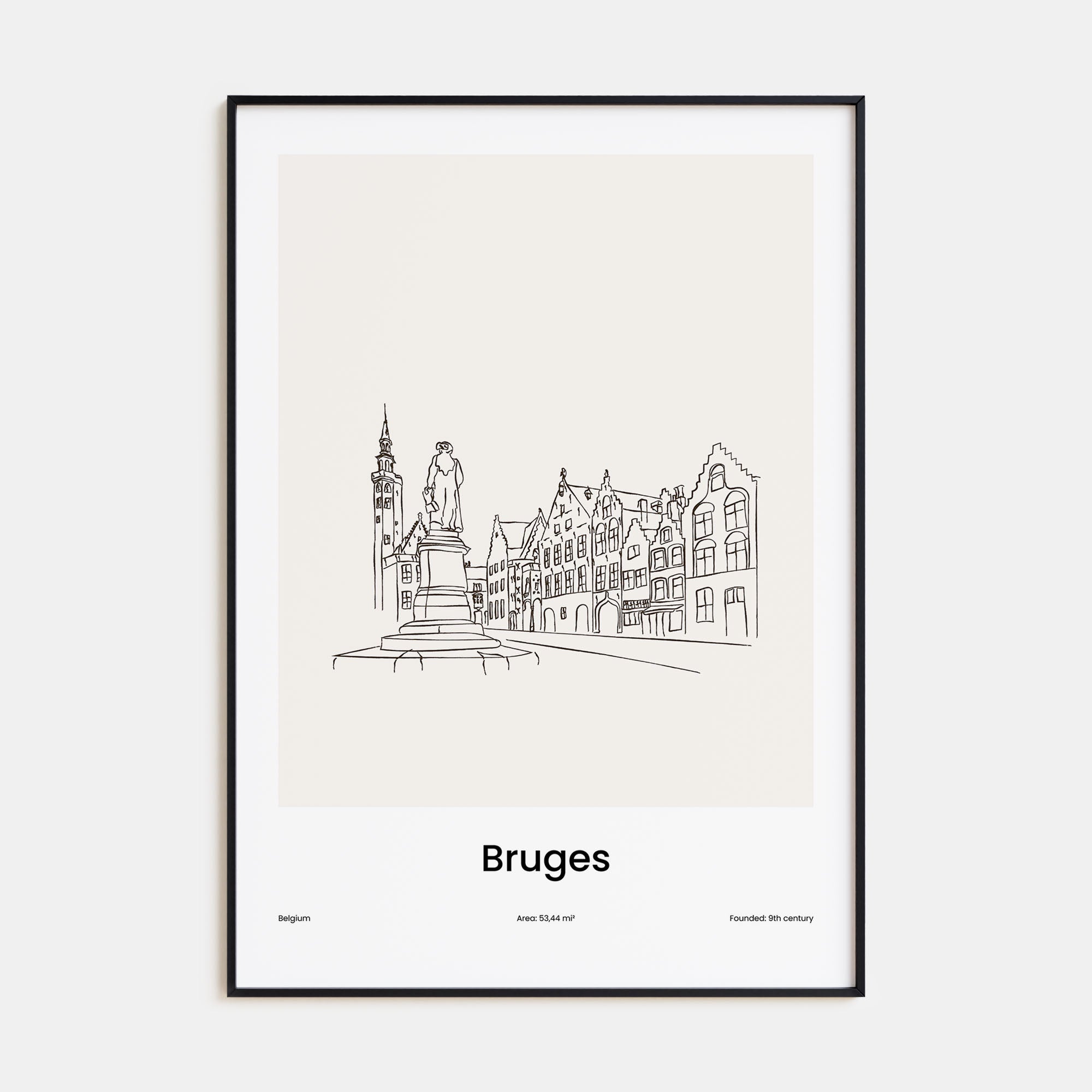 Bruges Drawn Poster