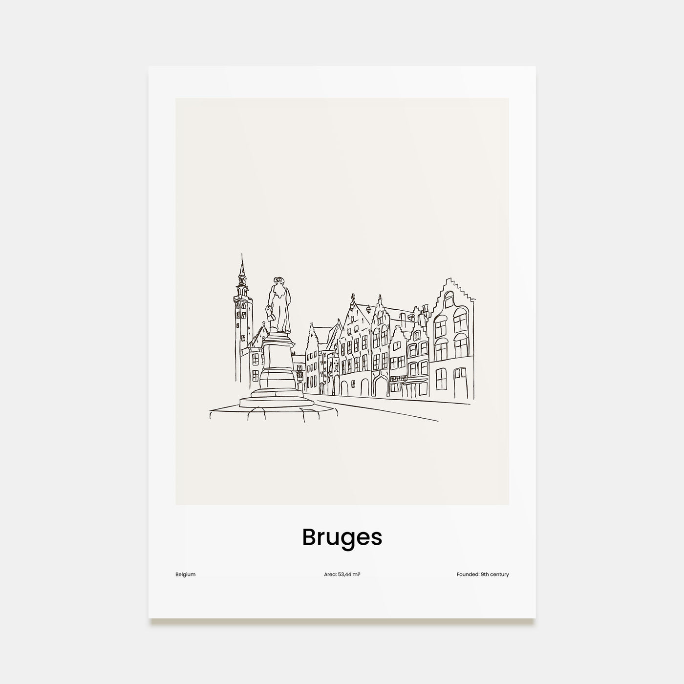 Bruges Drawn Poster