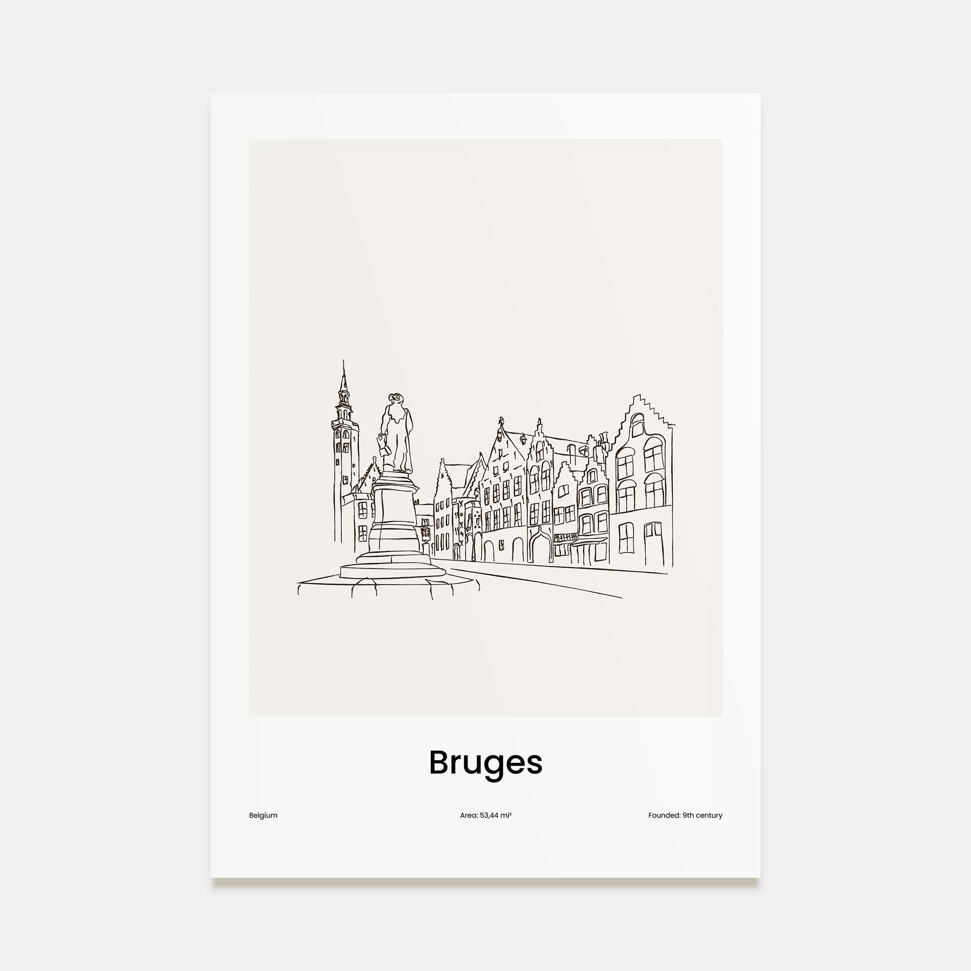Bruges Drawn Poster