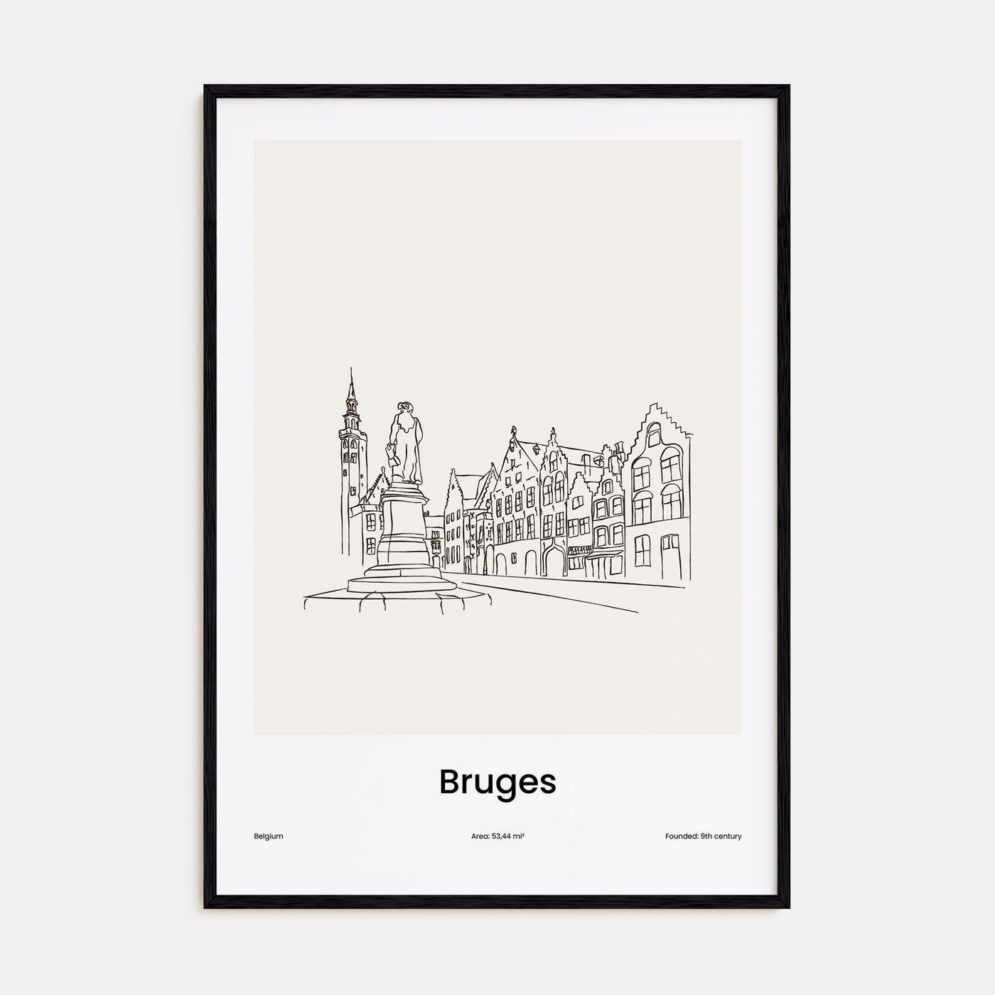 Bruges Drawn Poster