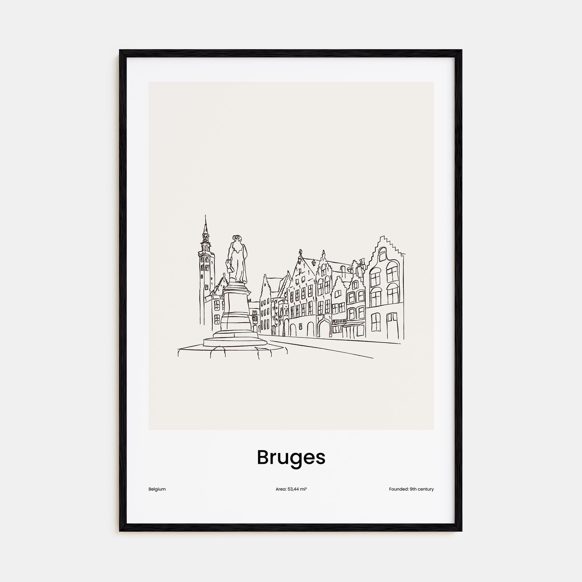 Bruges Drawn Poster