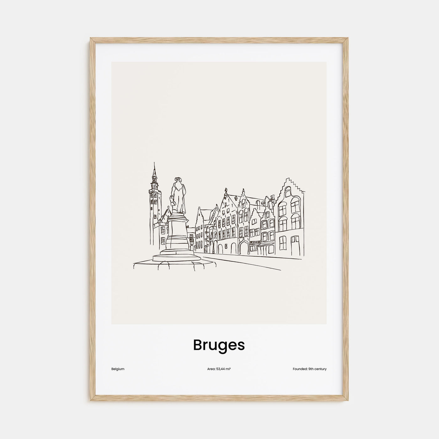 Bruges Drawn Poster