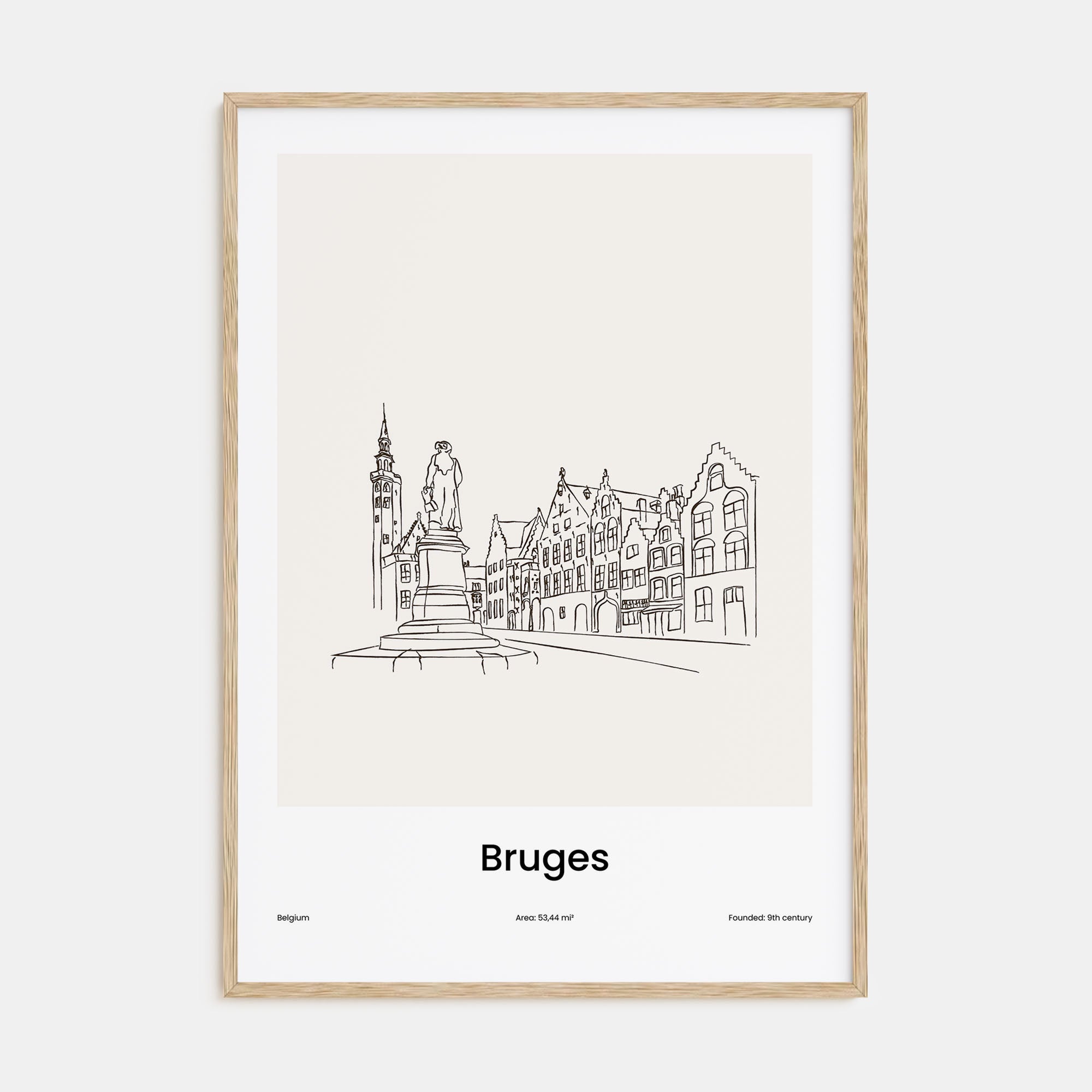 Bruges Drawn Poster
