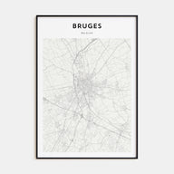 Bruges Map Portrait Poster